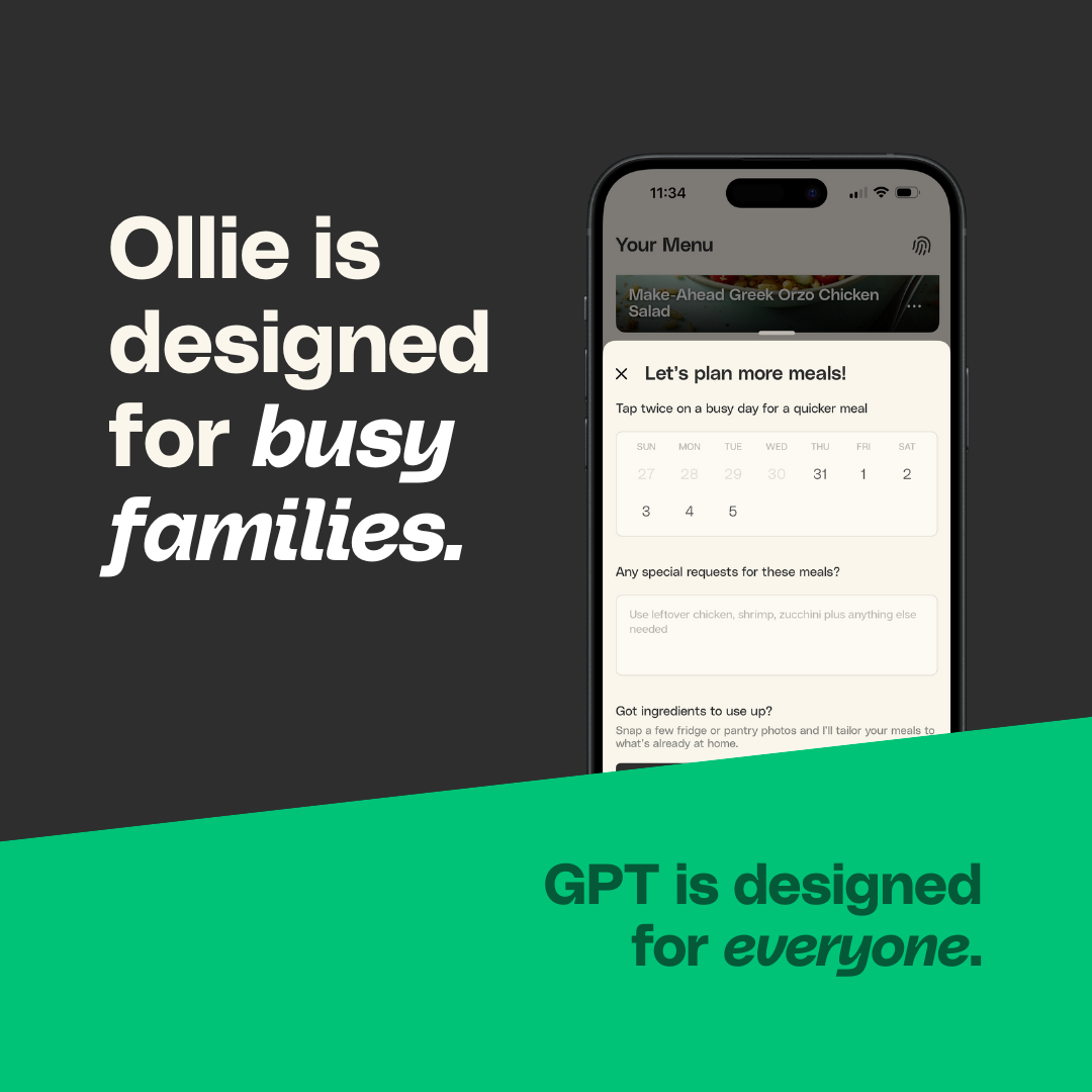 Ollie for Meals vs GPT: purpose-built for families