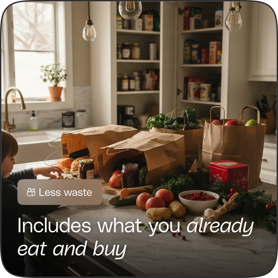 Includes what you already eat and buy