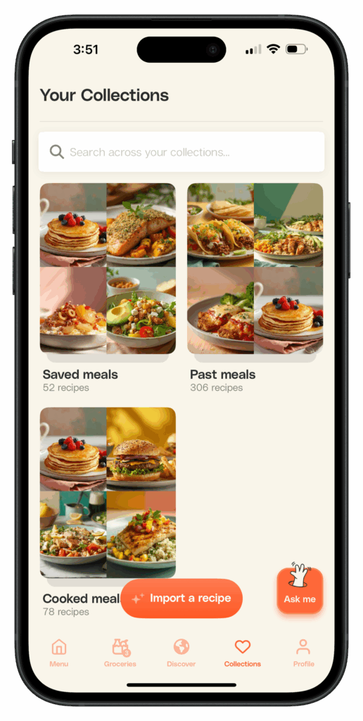 Save and organize recipes in Collections