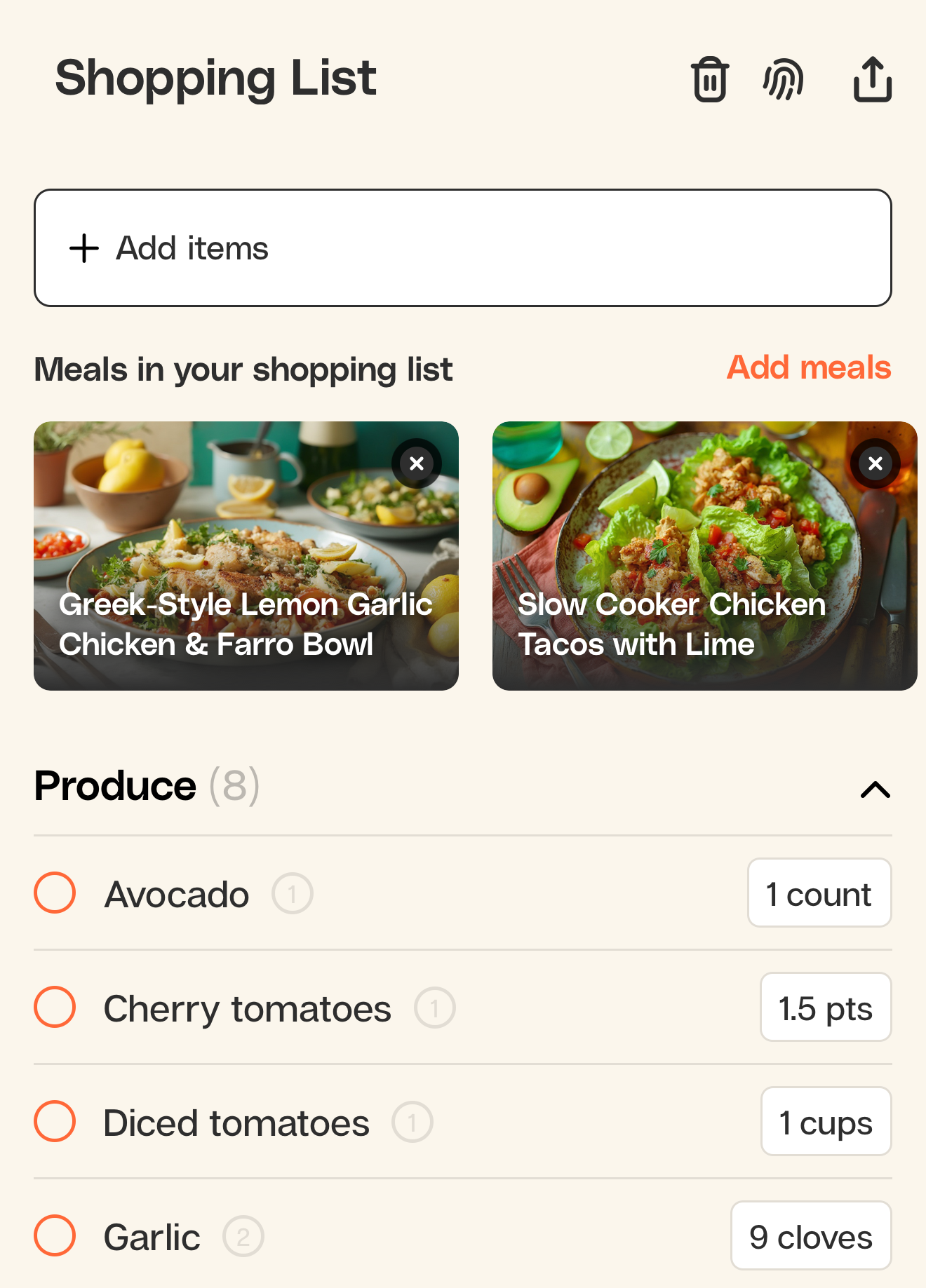 Automated grocery list