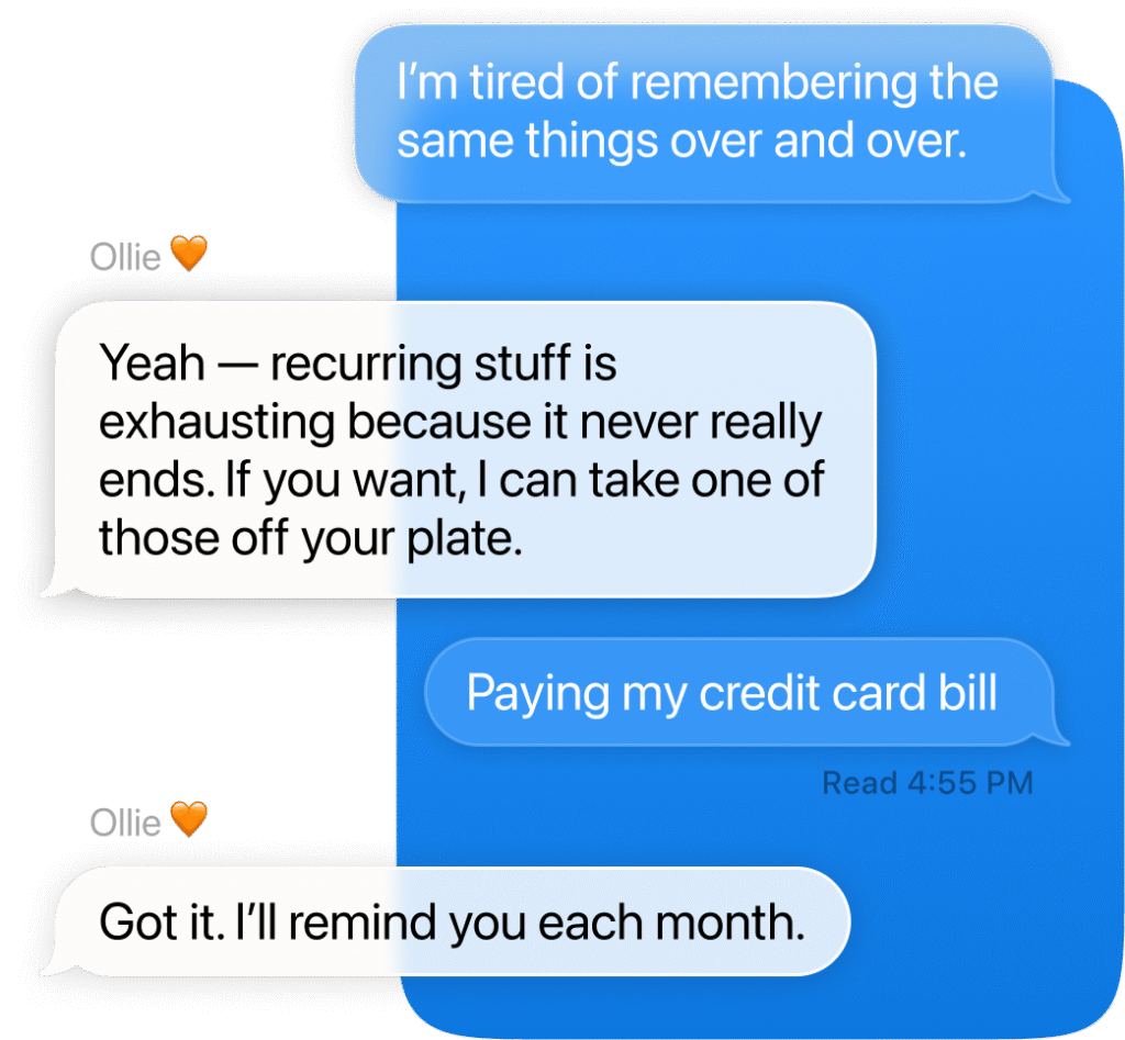 Keep track of recurring responsibilities