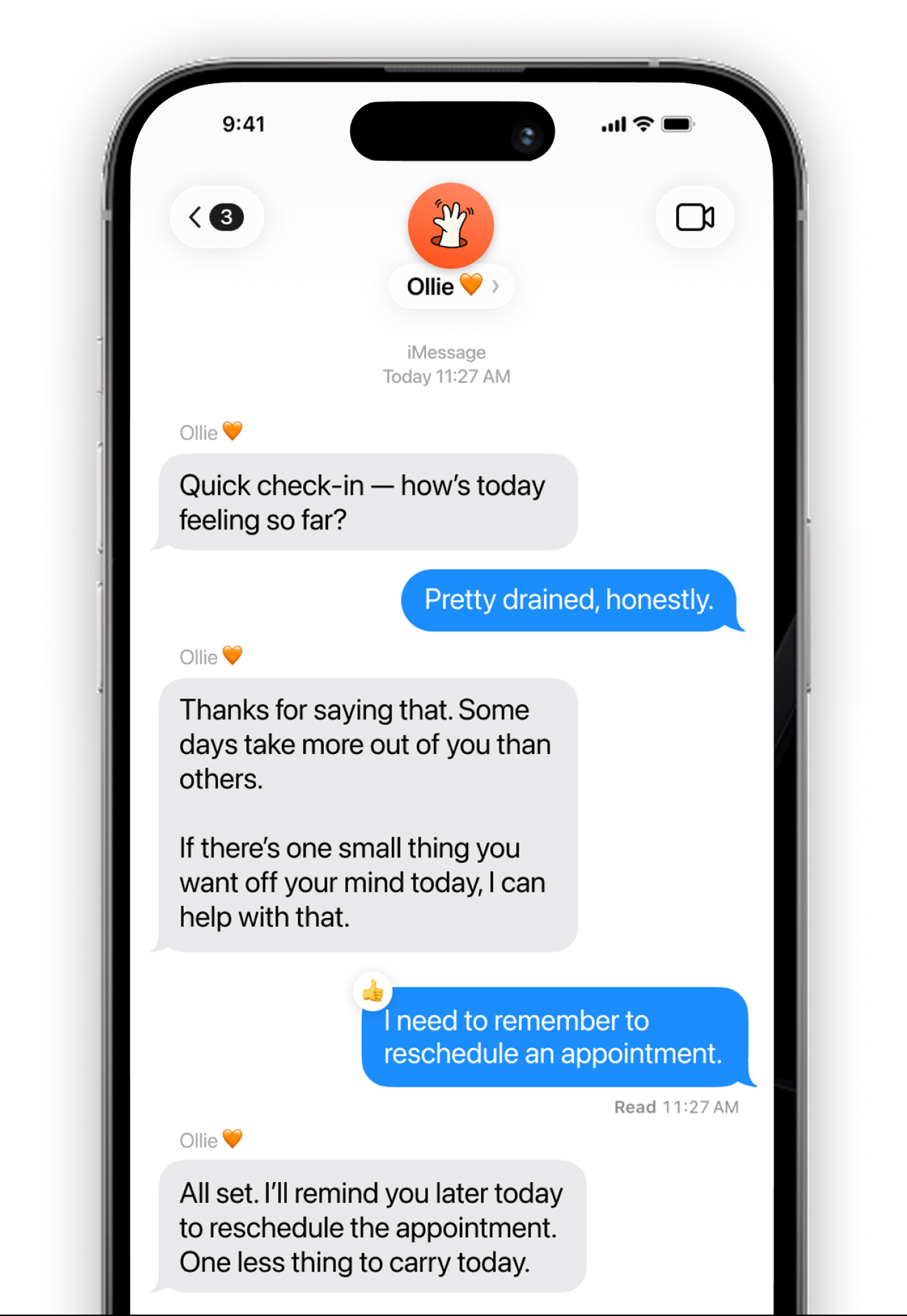 Get support when you need it via text message.