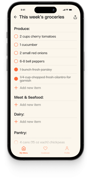 Get an instant grocery list