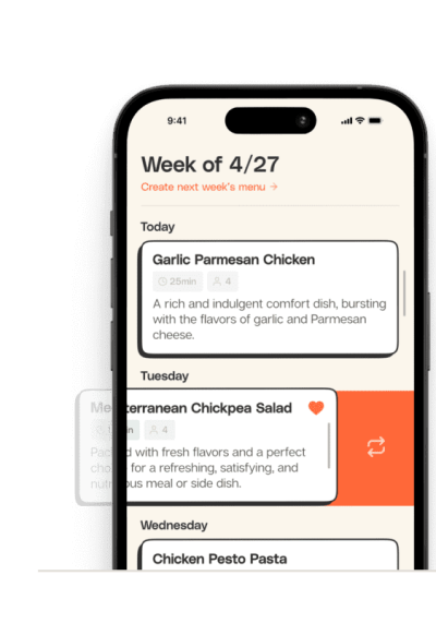 Swipe for new meal ideas